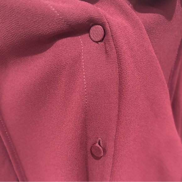 Reiss Red Ruffled Long Sleeve Blouse Size:6 USA - Picture 9 of 10